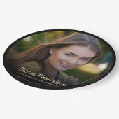 Assiettes En Carton Black Gold Photo Party (Angle)