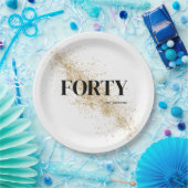 Assiettes En Carton Black & Gold Quarty 40e anniversaire (Fête)