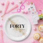 Assiettes En Carton Black & Gold Quarty 40e anniversaire (Fête)