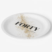 Assiettes En Carton Black & Gold Quarty 40e anniversaire (Angle)