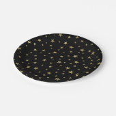 Assiettes En Carton Black & Gold Stars Starry Night Celestin Party (Angle)