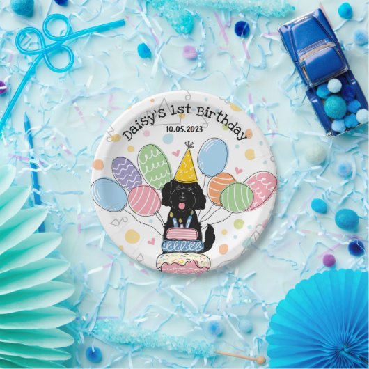 Assiettes En Carton Black Goldendoodle Chien Plaques papier fête d'ann (Fête)