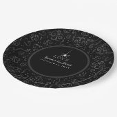 Assiettes En Carton Black Grey & White Halloween Spider LOVE Mariage (Angle)