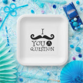 Assiettes En Carton Black Je te moustache une question (Fête)