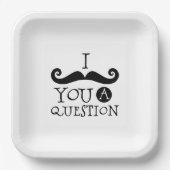 Assiettes En Carton Black Je te moustache une question (Recto)