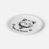 Assiettes En Carton Black Kitty Chat Kitten fête d'anniversaire (Angle)