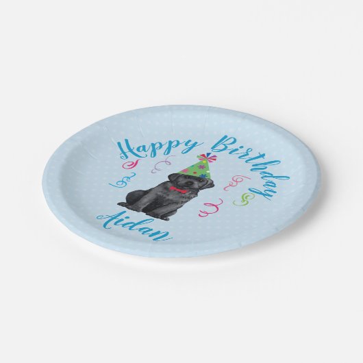 Assiettes En Carton Black Lab de la fête d'anniversaire