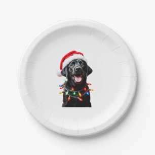 Assiettes En Carton Black Lab Labrador Christmas Tree Light Pyjama Chi