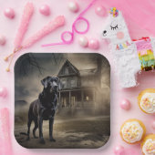 Assiettes En Carton Black Labrador Halloween (Fête)