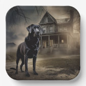 Assiettes En Carton Black Labrador Halloween (Recto)