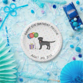 Assiettes En Carton Black Labrador Retriever Dessin Chien - Anniversai (Fête)