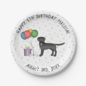 Assiettes En Carton Black Labrador Retriever Dessin Chien - Anniversai (Devant)