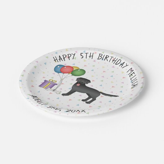 Assiettes En Carton Black Labrador Retriever Dessin Chien - Anniversai (Angle)
