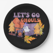 Assiettes En Carton Black Let's Go Ghouls Fall Citrouille Halloween (Devant)