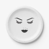 Assiettes En Carton Black Lips maquillage visage sourcils lèvres glam (Devant)