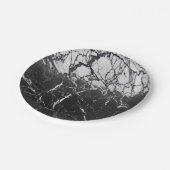 Assiettes En Carton Black & Marbre blanc Modern Glam Soirée tendance (Angle)