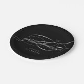 Assiettes En Carton Black Modern Elegant Script Photo Graduation Party (Angle)