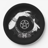 Assiettes En Carton Black Mystic Fortune Teller Mystical Crystal Ball (Devant)