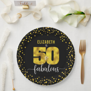 Assiettes En Carton Black or 50 fabuleux parties scintillant d'anniver