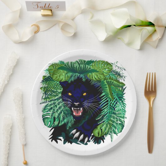 Assiettes En Carton Black Panther Spirit of the Jungle (Mariage)