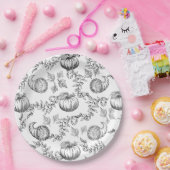 Assiettes En Carton Black Pumpkin Toile 9. Round Paper plate (Fête)