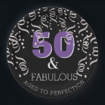 Assiettes En Carton Black Purple 50 Fabulous Happy 50th Birthday Party<br><div class="desc">Coordonner ces décorations élégantes et élégantes du 50ème anniversaire qui impressionneront vos invités. Faire tourner 50 et fabuleux!! Vous pouvez même changer l'âge de ces fournitures de fête du 50e anniversaire à n'importe quel âge. Trouvez d'autres idées de fête d'anniversaire que les femmes aimeront à la minute où elles se...</div>