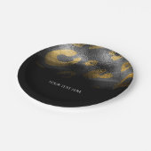 Assiettes En Carton Black Shadows & Empreinte de léopard Exotic Party (Angle)