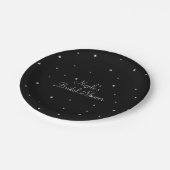 Assiettes En Carton Black & Silver Dots moderne Glam Party de mariage (Angle)