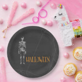 Assiettes En Carton Black Skeleton Spiderweb Halloween Party (Fête)