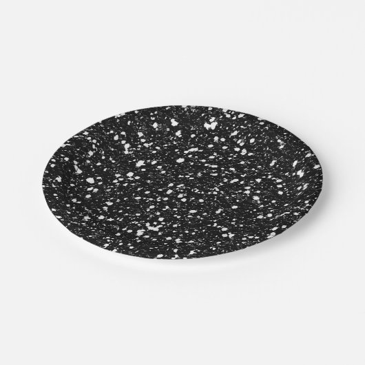 Assiettes En Carton Black Sparkt Parties scintillant Glam Personnalisé (Angle)