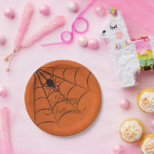 Assiettes En Carton Black Spider & Web Halloween Plaque en papier (Fête)