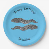 Assiettes En Carton Black spotted moray eel cartoon (Devant)