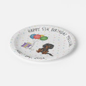 Assiettes En Carton Black & Tan Cavalier King Charles Spaniel Annivers (Angle)