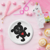 Assiettes En Carton Black Teddy Bear Love (Fête)