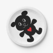Assiettes En Carton Black Teddy Bear Love (Devant)