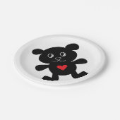 Assiettes En Carton Black Teddy Bear Love (Angle)