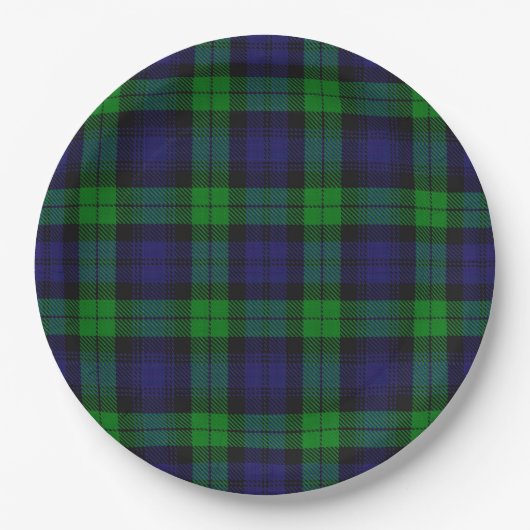 Assiettes En Carton Black Watch Campbell Tartan (Devant)