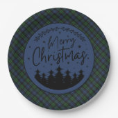 Assiettes En Carton Black Watch Scottish Clan Tartan Merry Christmas (Devant)