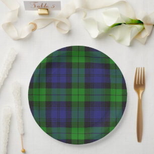 Assiettes En Carton Black Watch Tartan Plaid Scottish Motif