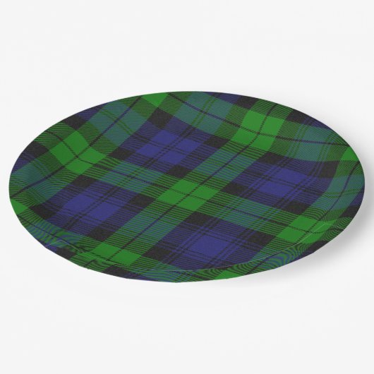 Assiettes En Carton Black Watch Tartan Plaid Scottish Motif (Angle)