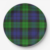 Assiettes En Carton Black Watch Tartan Plaid Scottish Motif (Devant)