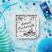 Assiettes En Carton Black Whimsical Beach Bachelorette (Fête)