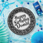 Assiettes En Carton Black/White 65th Random Number Pattern (Fête)