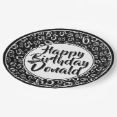 Assiettes En Carton Black/White 65th Random Number Pattern (Angle)