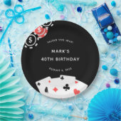 Assiettes En Carton Black White Casino à thème 40e anniversaire (Fête)