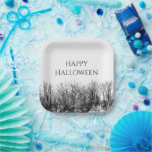 Assiettes En Carton Black White Gothic Woods Halloween Party (Fête)