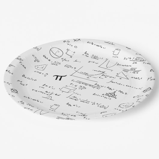 Assiettes En Carton Black White Math Equations Graphics Party (Angle)