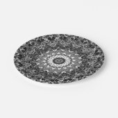 Assiettes En Carton Black white, openwork, mandala (Angle)