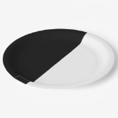 Assiettes En Carton Black & White Split Demi-Anniversaire Chic Party (Angle)