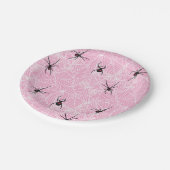 Assiettes En Carton Black Widow Spider Web Pink (Angle)